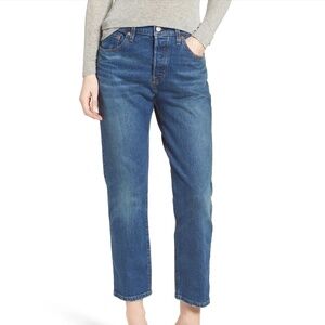 NWT Levi's Premium 501 Original Cropped Women's Jeans 32x26 Medium Dark Sz 14